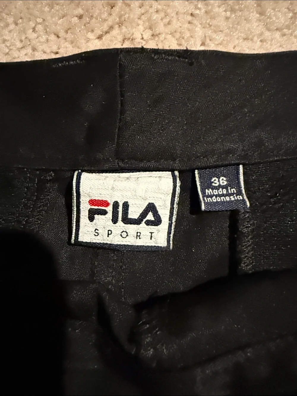 Fila Sport Men's Black Flat-Front Shorts